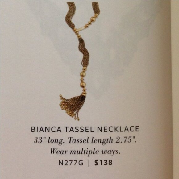 Stella & Dot RETIRED Bianca Tassel Lariat Necklace N277G - LNC - Picture 10 of 10